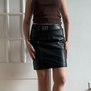 Danier Black Genuine Leather Skirt